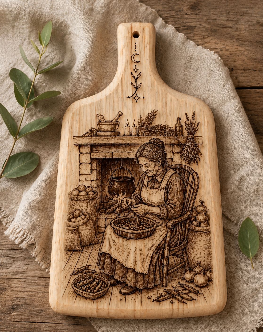 Tabla madera sabiduría ancestral