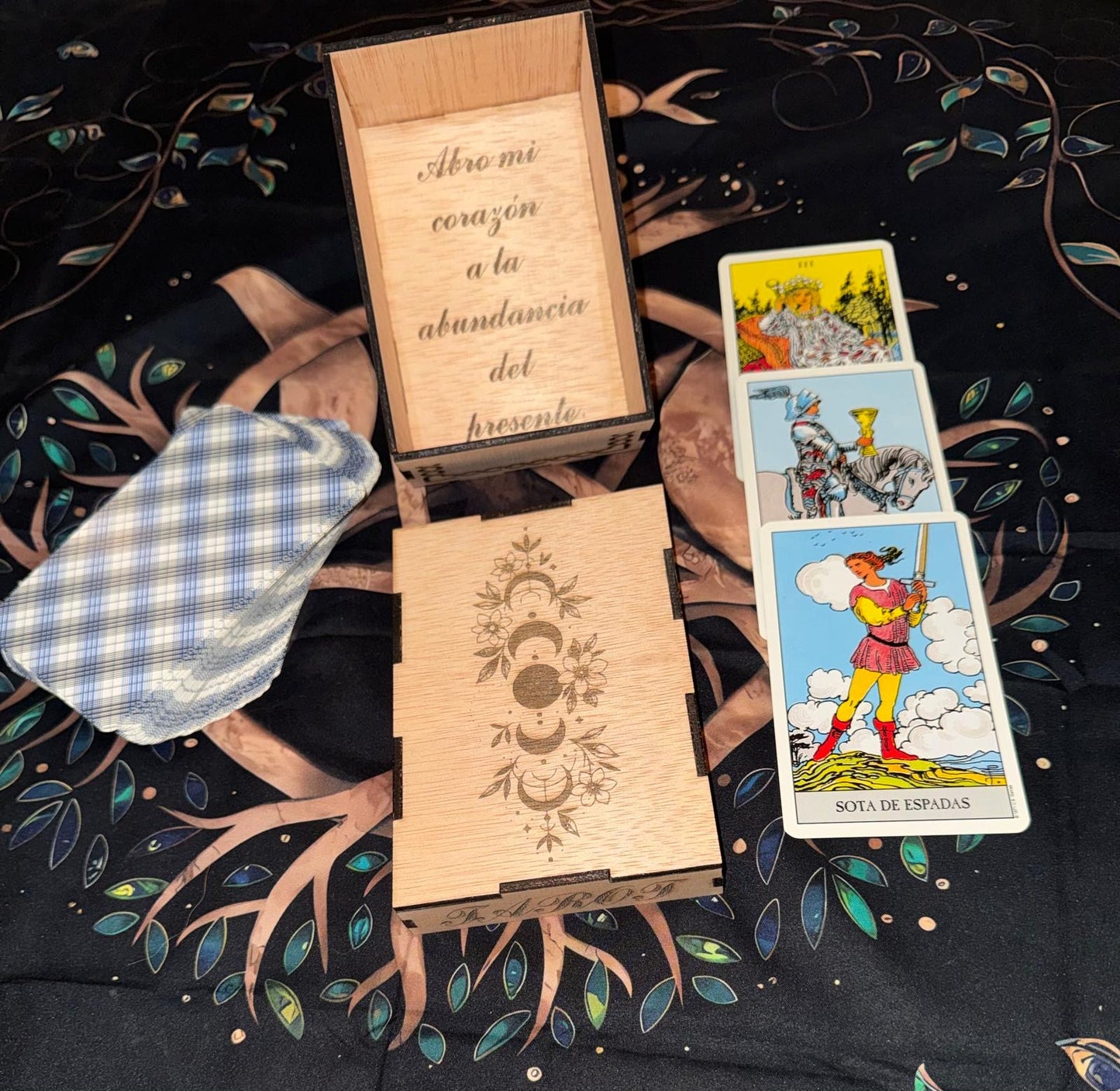 CAJA PARA CARTAS DE TAROT FASES LUNARES