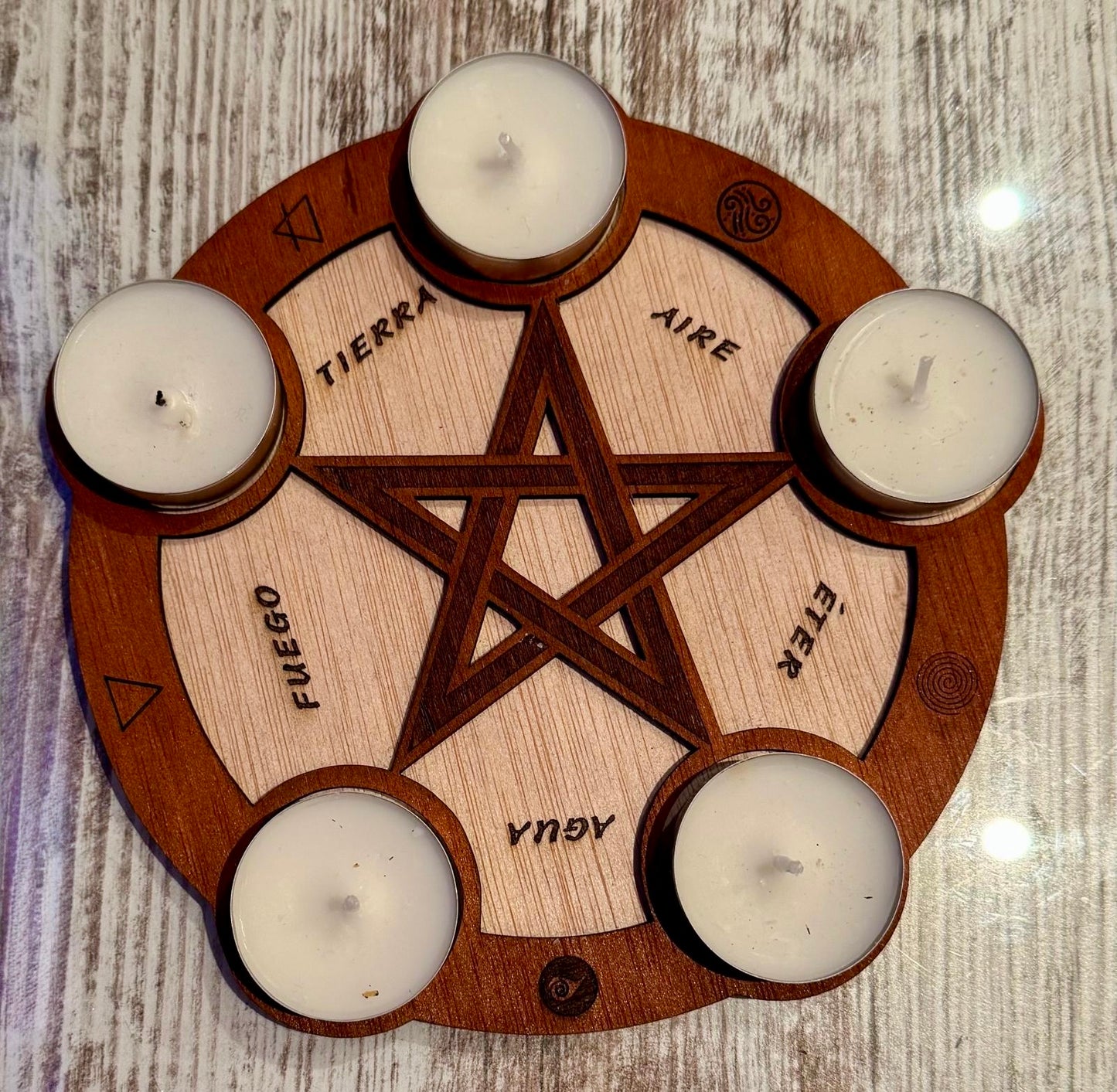 Altar Pentagrama de los 5 Elementos – Rueda de Protección y Equilibrio