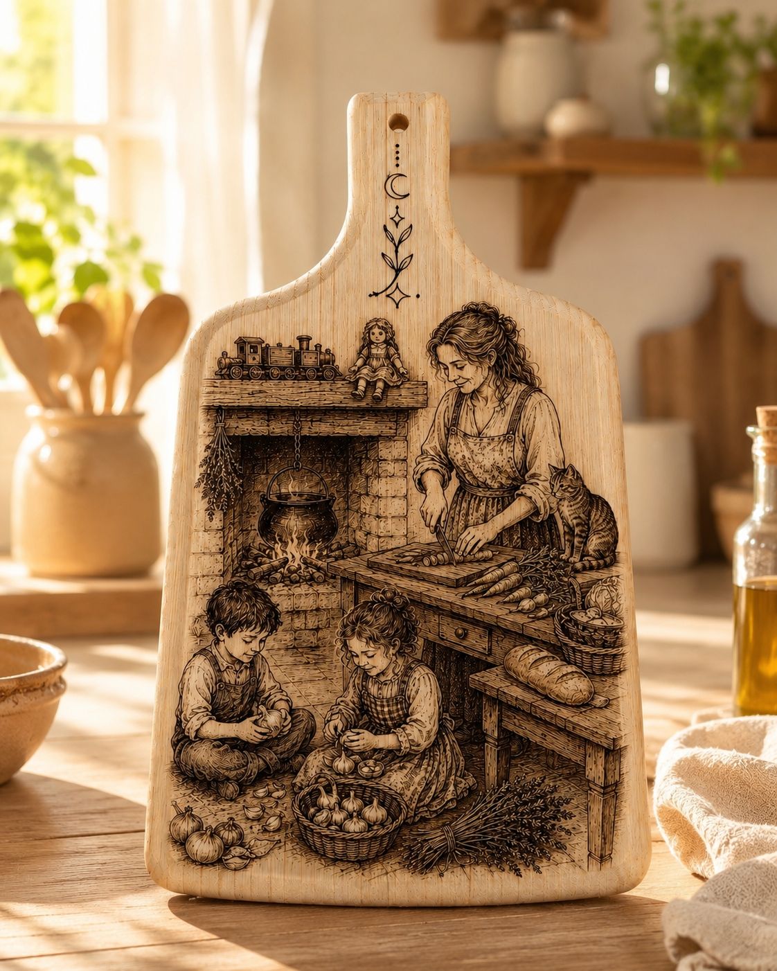 Tabla de cocina el calor del hogar
