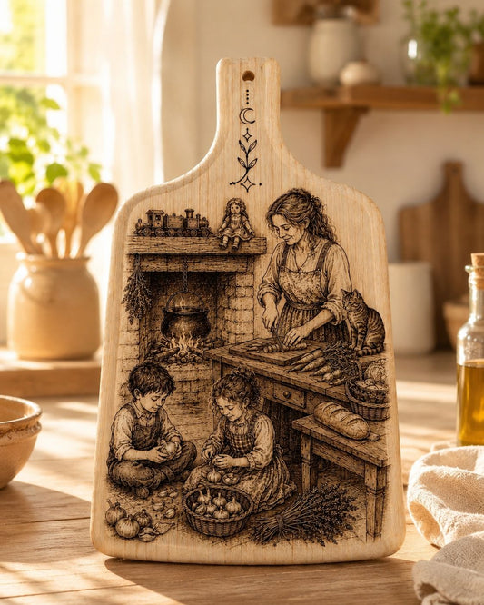 Tabla de cocina el calor del hogar