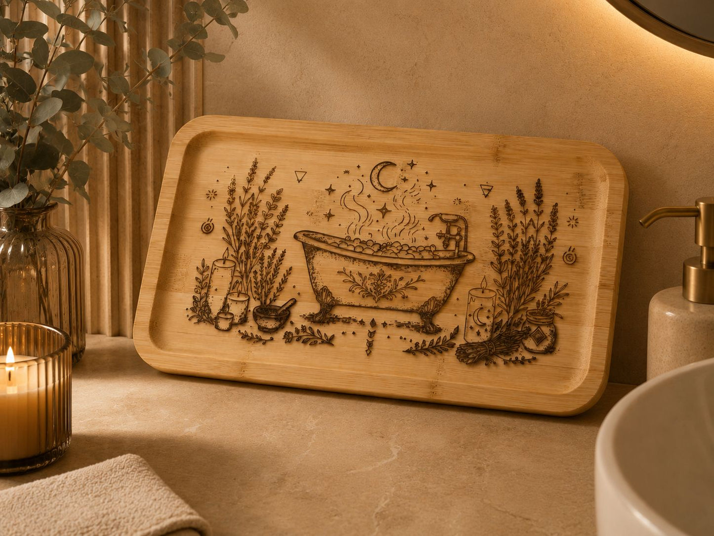 Bandeja Artesanal “Ritual de Calma” – Convierte tu baño en un refugio de bienestar