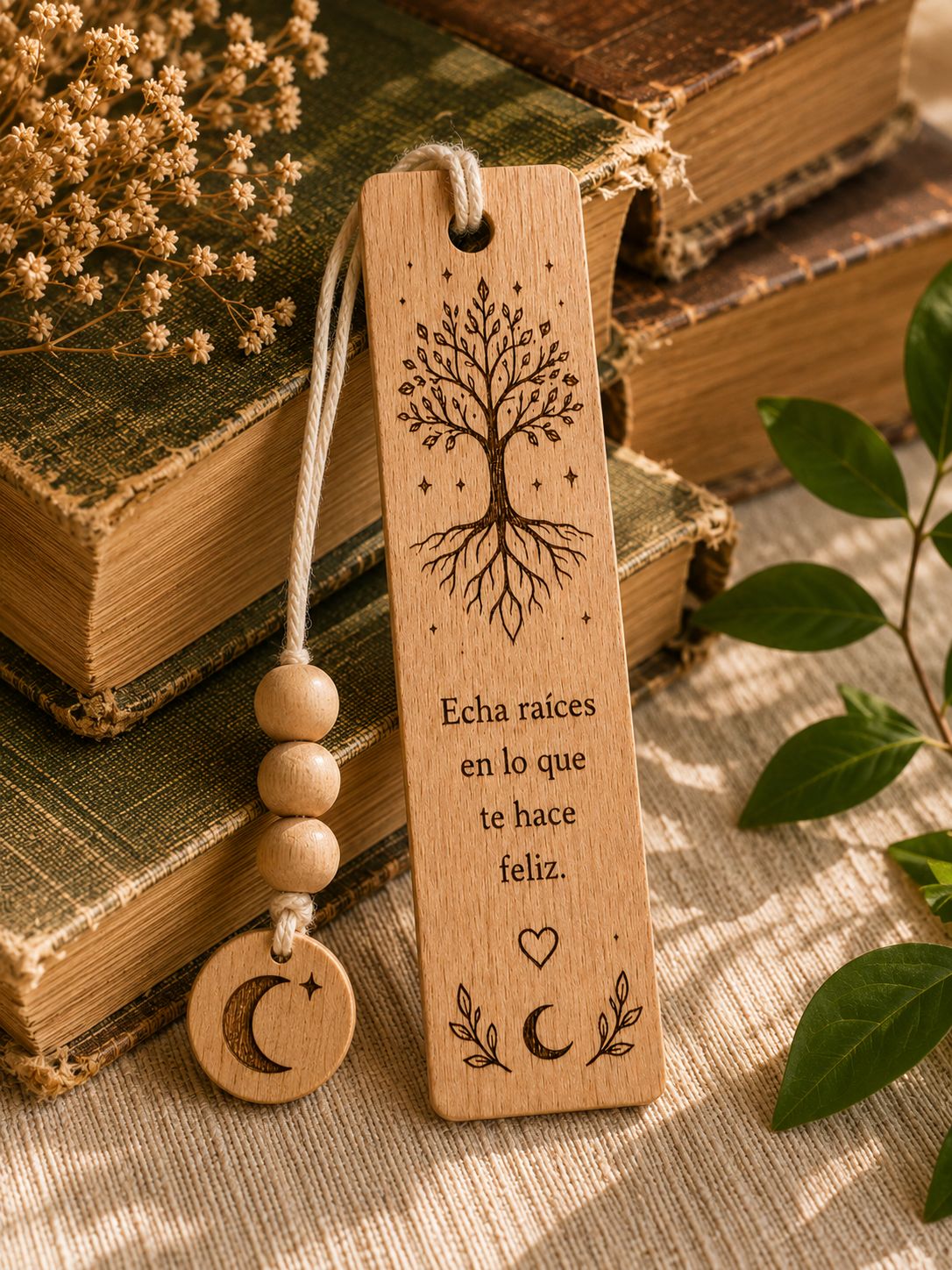 Marcapáginas Místico de Madera