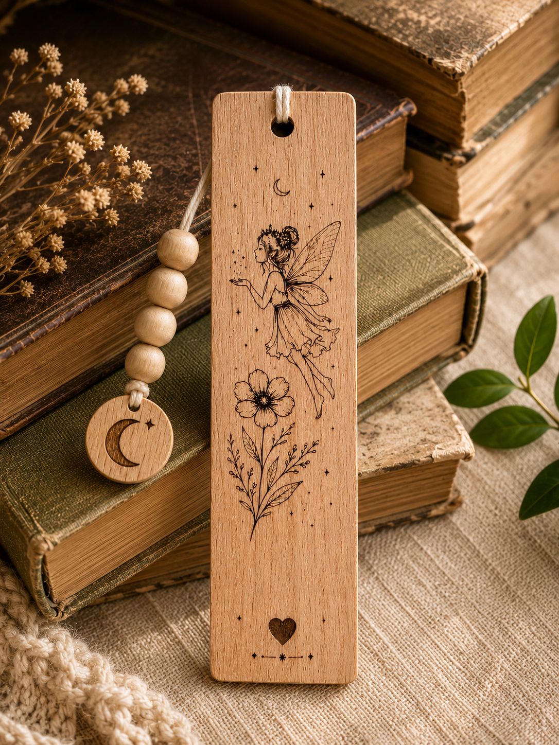 Marcapáginas Místico de Madera