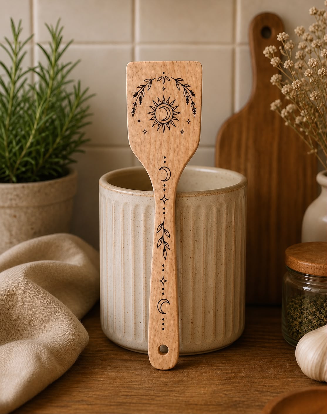 🌿 CUCHARAS Y ESPÁTULAS DE MADERA · COCINA CON MAGIA