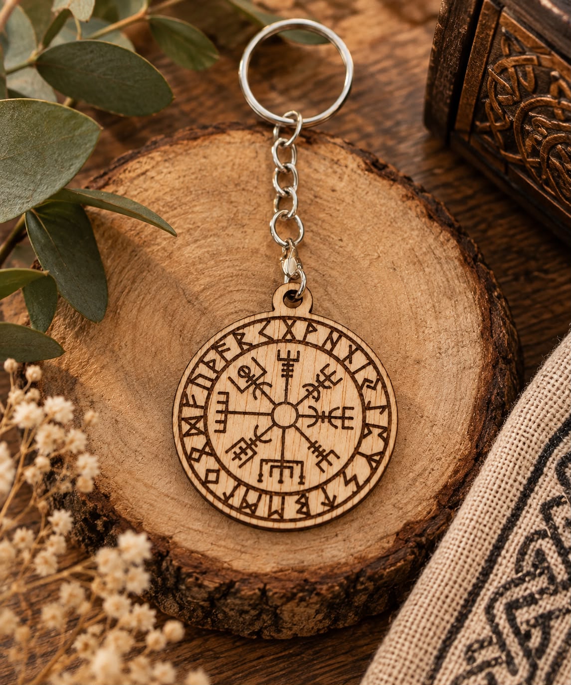Llavero Vegvísir · La brújula espiritual